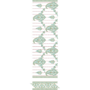 Elegant Paisley Vine with Linear Stripe All-Over Jaal Embroidery Design