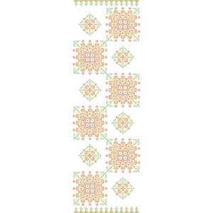 Geometric Floral Medallion with Diamond Accent All-Over Jaal Embroidery Design