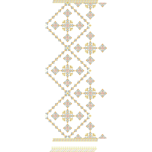 Geometric Cross Diamond All-Over Jaal Embroidery Design