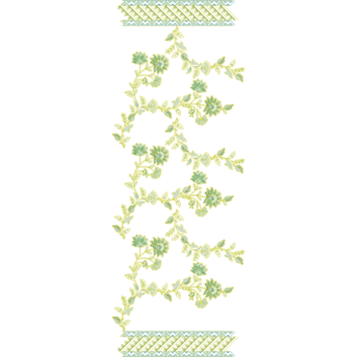 Graceful Green Floral Vine All-Over Jaal Embroidery Design