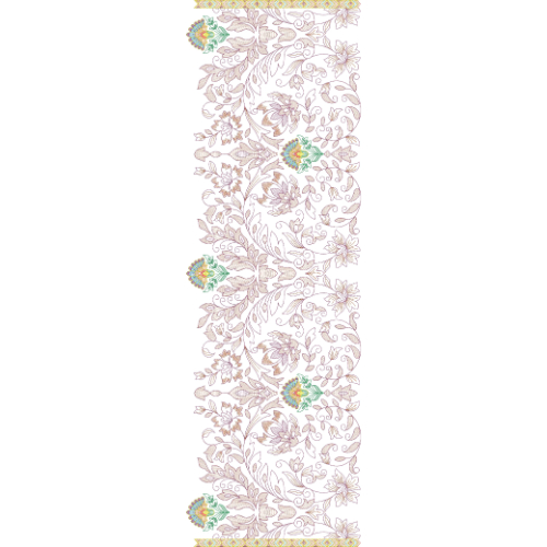 Ornamental Floral Scroll Vine All-Over Jaal Embroidery Design