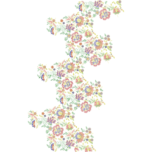 Vibrant Multicolor Floral Vine All-Over Jaal Embroidery Design
