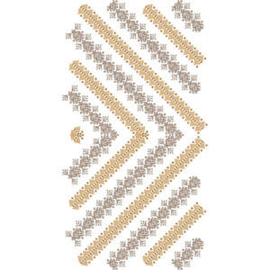 Chevron Geometric Stripe with Floral Motif All-Over Jaal Embroidery Design