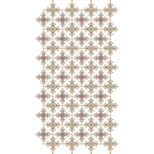 Floral Rosette and Geometric Star All-Over Jaal Embroidery Design