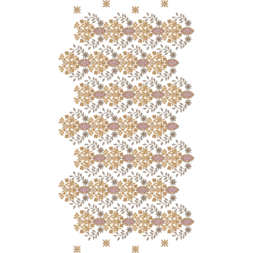 Ornamental Floral Cluster Stripe All-Over Jaal Embroidery Design