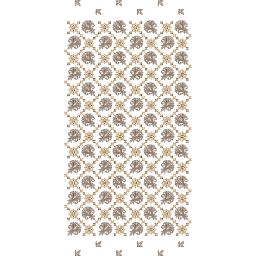 Paisley Scroll with Geometric Star All-Over Jaal Embroidery Design