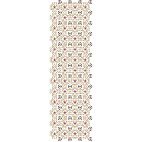Scalloped Floral Rosette All-Over Jaal Embroidery Design