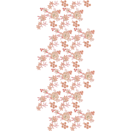 Scattered Floral Vine All-Over Jaal Embroidery Design