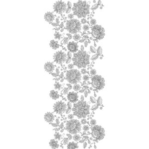Monochrome Floral Vine All-Over Jaal Embroidery Design