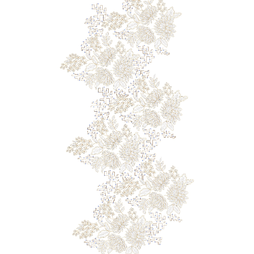 Floral Bouquet with Geometric Accent All-Over Jaal Embroidery Design