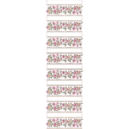 Structured Floral Border Band All-Over Jaal Embroidery Design