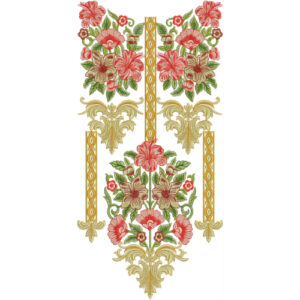 Luxury Floral Neckline Embroidery Design | Heavy Gala Embroidery Pattern for Kurti
