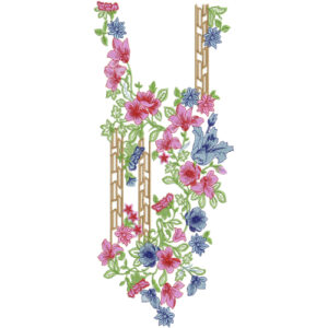 Multicolor Floral Side Neckline Embroidery Design | Stylish Kurti Gala Pattern