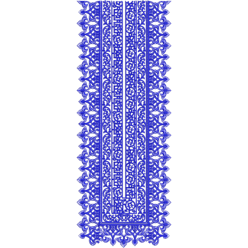 Royal Blue Traditional Neckline Embroidery Design | Classic Kurti Gala Pattern