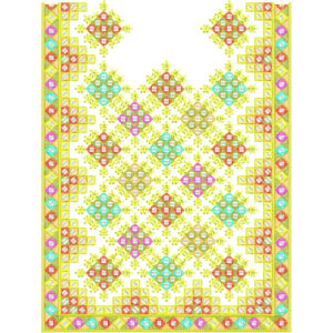 Colorful Geometric Neckline Embroidery Design | Traditional Kurti Gala Pattern