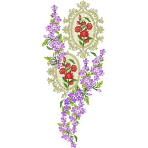 Vintage Floral Frame Neckline Embroidery Design | Designer Kurti Gala Pattern