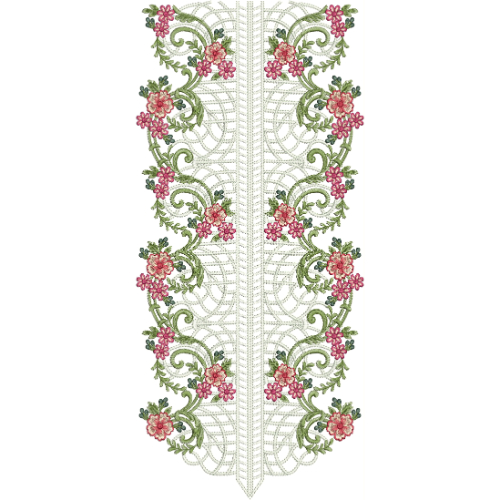 Elegant Floral Neckline Embroidery Panel Design | Symmetrical Kurti Gala Pattern