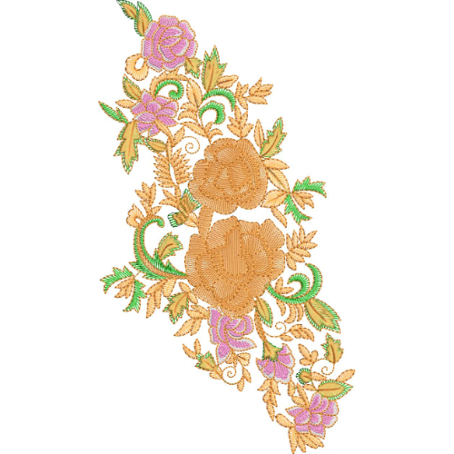 Luxury Floral Neckline Embroidery Design for Women Dress