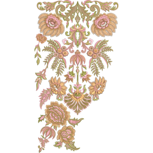 Heavy Royal Floral Neckline Embroidery Design for Women Dress