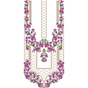 Elegant U-Shape Floral Neckline Embroidery Design for Kurti