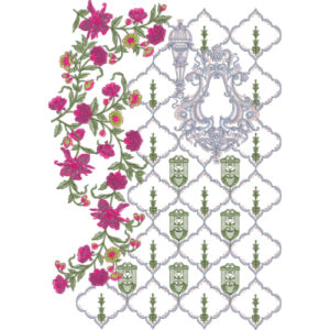 Luxury Mughal Style Floral Neckline Embroidery Design for Women