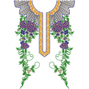 Royal U-Neck Floral Embroidery Design for Women Kurti