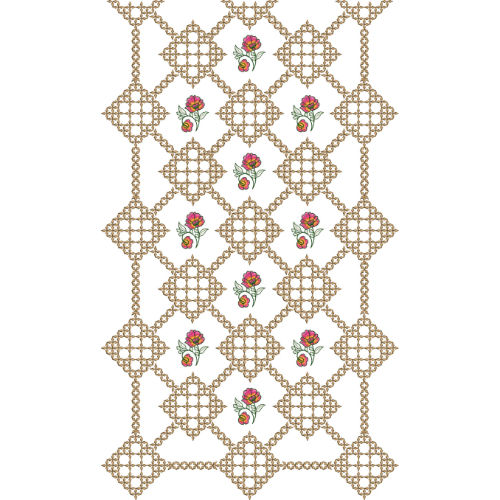 Luxury Geometric Floral Neckline Embroidery Design for Women Kurti