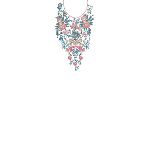 Elegant Floral V-Neckline Embroidery Design for Women Kurti