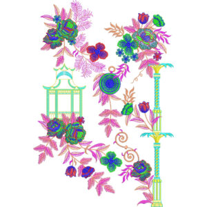 Colorful Artistic Floral Neckline Embroidery Design for Women Kurti