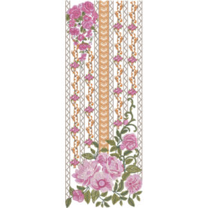 Elegant Vertical Floral Panel Embroidery Design for Women Kurti