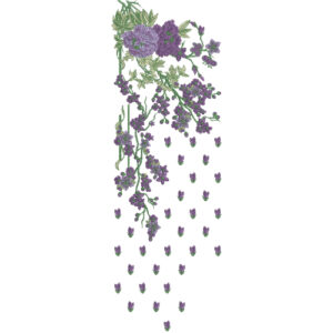 Elegant Lavender Floral Neckline Embroidery Design for Women Kurti