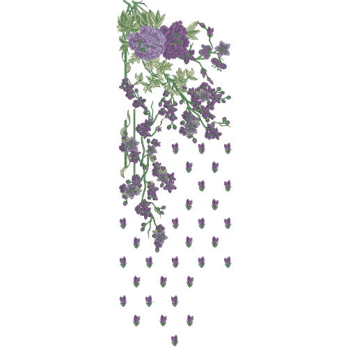 Elegant Lavender Floral Neckline Embroidery Design for Women Kurti