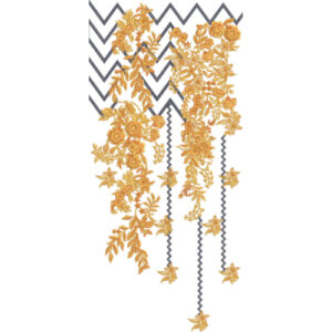 Luxury Golden Floral Neckline Embroidery Design for Women Kurti
