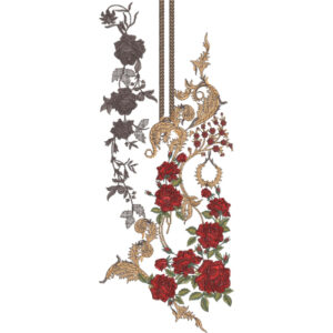 Luxury Royal Rose Neckline Embroidery Design for Women Kurti