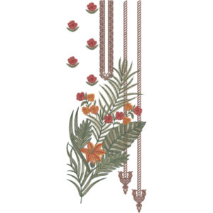 Elegant Tropical Floral Neckline Embroidery Design for Women Kurti