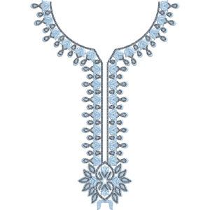 Elegant Sky Blue Traditional Neckline Embroidery with Paisley and Floral Motif