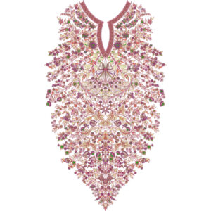 Luxury Heavy Floral Full Front Neckline Embroidery Design for Bridal and Formal Dresses