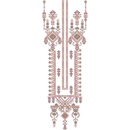 Luxury Traditional Floral and Geometric Neckline Embroidery Design for Kurti, Kameez and Festive Wear