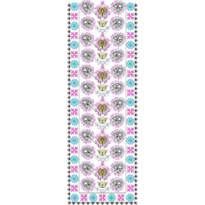 Colorful Traditional Floral Panel Neckline Embroidery Design with Ethnic Decorative Motifs