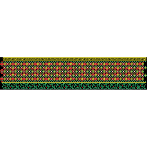 Traditional Geometric Floral Embroidery Border Textile Design