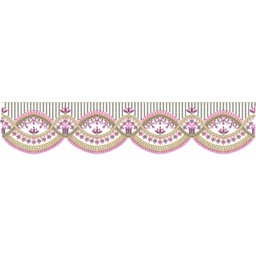 Elegant Pink and Gold Ornamental Floral Border Design