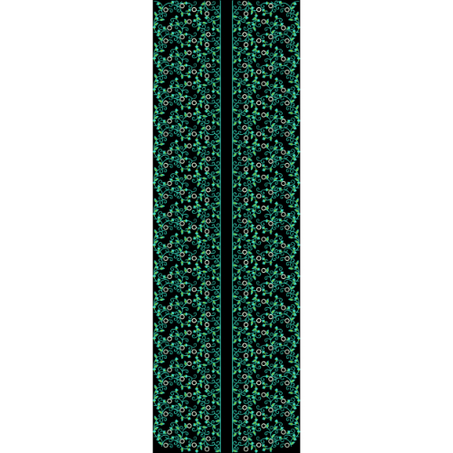 Modern Teal Floral Vine Vertical Seamless Border Design