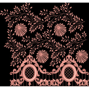 Elegant Rose Gold Floral Ornamental Border Design