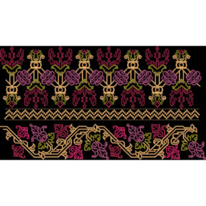 Vibrant Tribal Geometric Embroidery Border Design