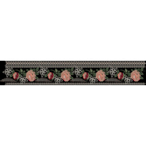 Elegant Multicolor Rose Floral Embroidery Border Design