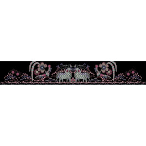 Royal Elephant Floral Embroidery Border Design