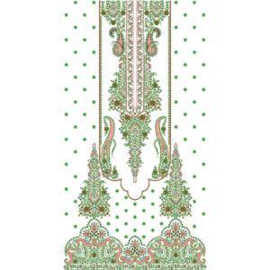 Traditional Heavy Neckline Embroidery Design with Ornamental Paisley and Floral Dress Pattern