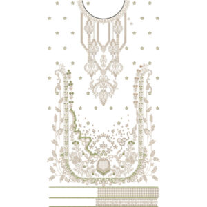 Luxury Traditional Neckline Embroidery Design with Elegant Floral Panel and Ornamental Border