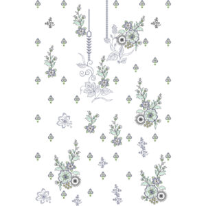 Delicate Pastel Floral Scattered Embroidery Design for Elegant Dresses
