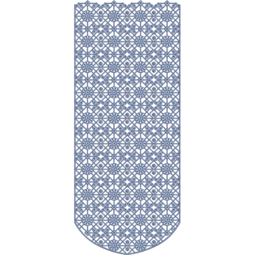 Elegant Geometric Allover Panel Neckline Embroidery Design with Repetitive Ornamental Pattern